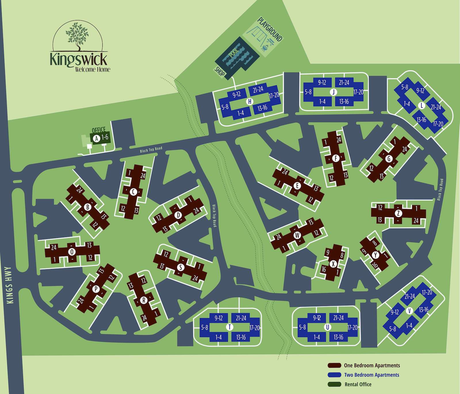 Map view of Kingswick Apartment community in West Deptford, NJ